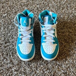 Jordan Kids' Teal and White Sneakers